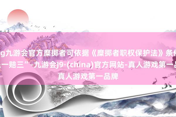 ag九游会官方糜掷者可依据《糜掷者职权保护法》条件“退一赔三”-九游会J9·(china)官方网站-真人游戏第一品牌