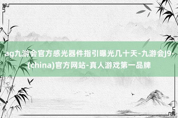 ag九游会官方感光器件指引曝光几十天-九游会J9·(china)官方网站-真人游戏第一品牌