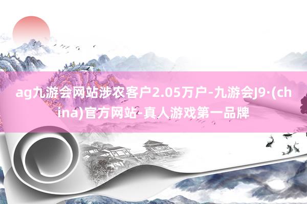 ag九游会网站涉农客户2.05万户-九游会J9·(china)官方网站-真人游戏第一品牌